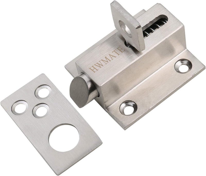 HWMATE Stainless Steel Security Automatic Gate Door Lock Spring Load Bolt Latch 2 Pack - Image 5